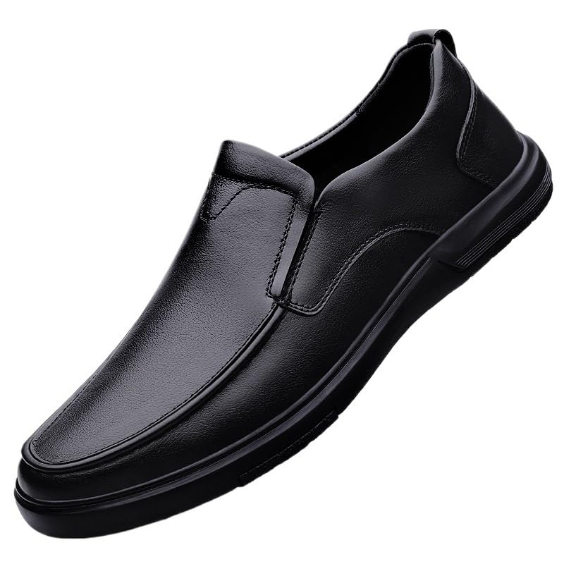 Mens Oxford Dress Shoes Outdoor Evening Wedding Casual Low Top Shoe Breathable Genuine Leather Slip-on