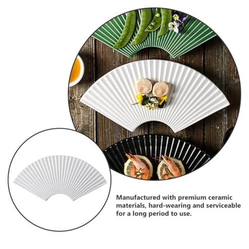 Plato de cerámica japonés para sushi 11 pulgadas abanico miniatura 7