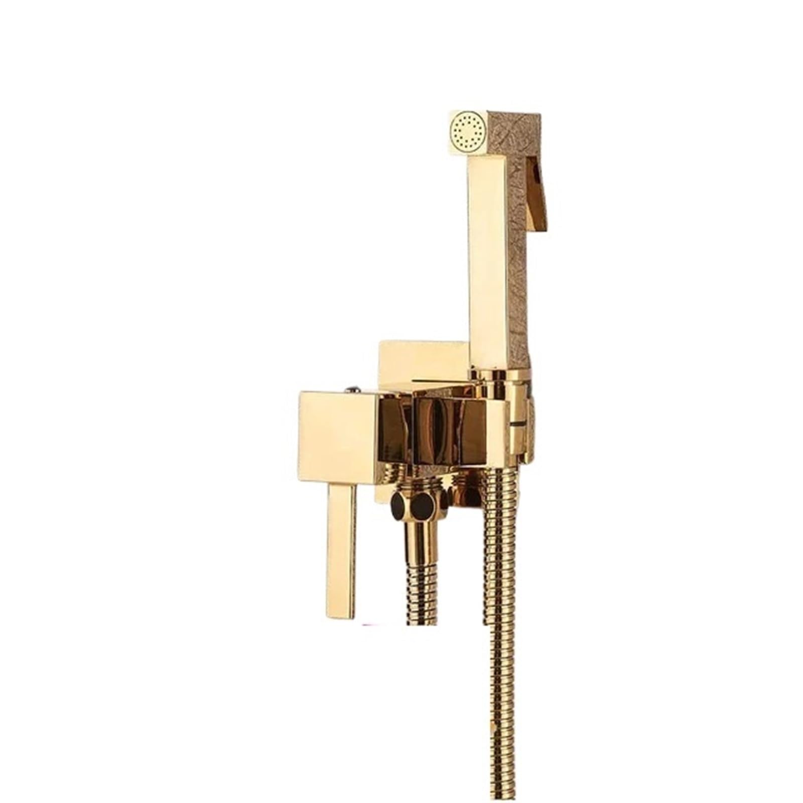 ZYCHSJXA Black Bidet Faucets Wall Mounted Bathroom Shower Tap Toilet Sprayer Washer Mixer Faucet(Golden B)