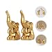 Lienzhe Elephant Statue Home Decor,Modern Style Figurines,Sculpture for Living Room Office Desktop Bookshelf,Ceramics Gold Elephant Ornaments for Mothers Day.Father's Day, Christmas-2PCS