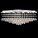 7PM Modern Crystal Chandelier for Living Room, 16 Lights Flush Mount Ceiling Light Fixture with Top K9 Crystals, Square Raindrop Chandeliers for Dining Room Kitchen Island Bedroom, L24xW24 xH13