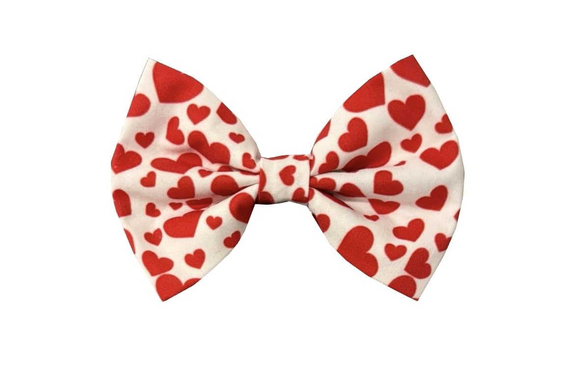 New Dogs Bow Tie Valentine's Day pink red LOVE Elastic Band attach COLLAR ACCESSORY UK (M), orange - Image 4