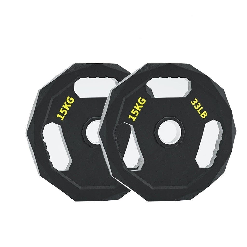 Barra 2 Pulgadas-Olímpico Placa del Mango, Conjunto de 2 Placas, Placas de Agarre Peso, Placa Olímpico Establece insípido apretón de la Mano con Barra Set Inicio 2,5kg-25kg (Size : 15kg*2)