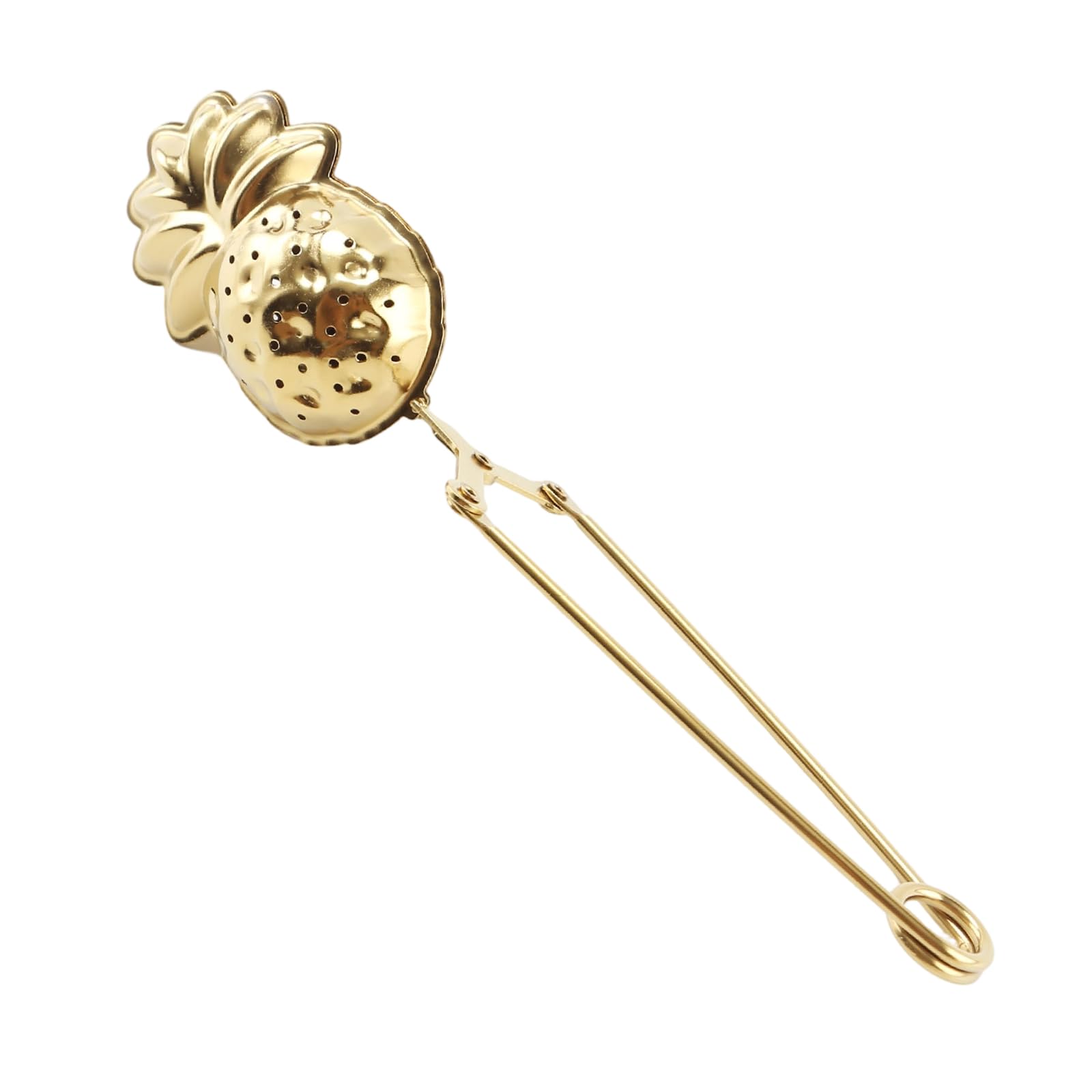 MALSSE Gold Plated Tea Infuser 304 Stainless Steel Fine Meshes Strainer Filter Long Handle for Tea Lover and Gift Giving Strainer with Long Handle