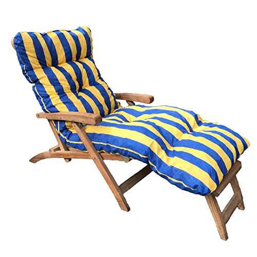 Oliver's Coussin Bain de Soleil Lignes Jaunes et Bleues fabriqué en France 1 Unité (Lot de 1)