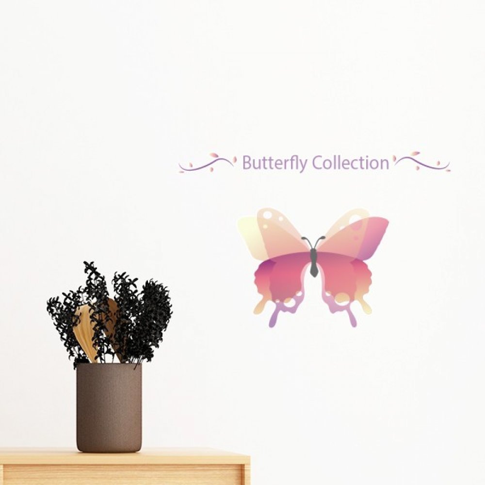 Stickers muraux papillons roses 40cm et papier peint adhésif amovible pour décoration DIY