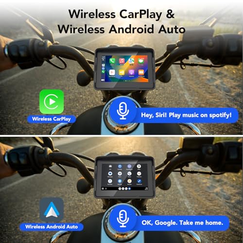 Image of YCV 5 Inch Wireless Motorcycle Carplay Screen & Android Auto
