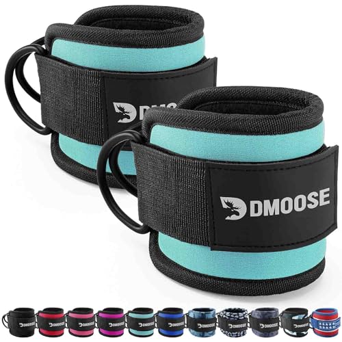 DMoose ankle cable straps for workout - One Size Fit with Premium Padding, foot strap for cable machine, cable leg attachments for gym, Booty Workouts, Leg Extension, Hip Abductors