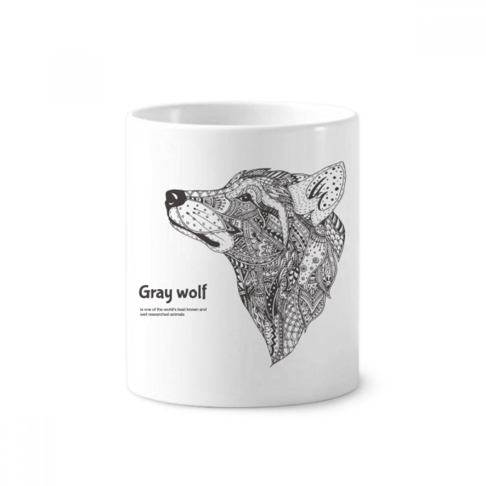 Mug loup gris porte-stylo pour ne plus encombrer votre table