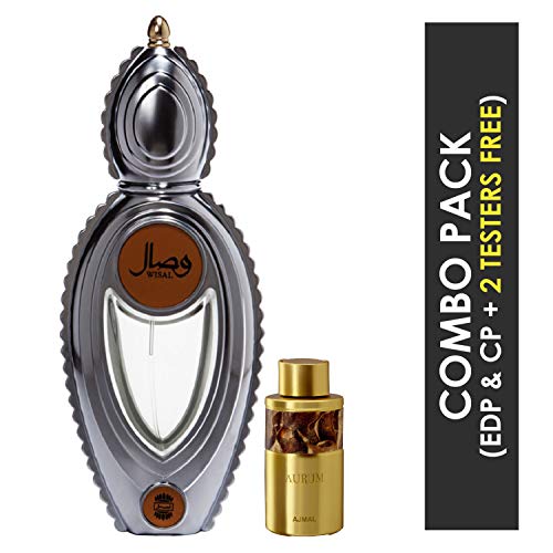 Ajmal Wisal EDP Floral Musky Perfume 50ml for Women and Aurum Concentrated Perfume Oil Fruity Floral Alcohol-free Attar 10ml for Women FREE - Image 2
