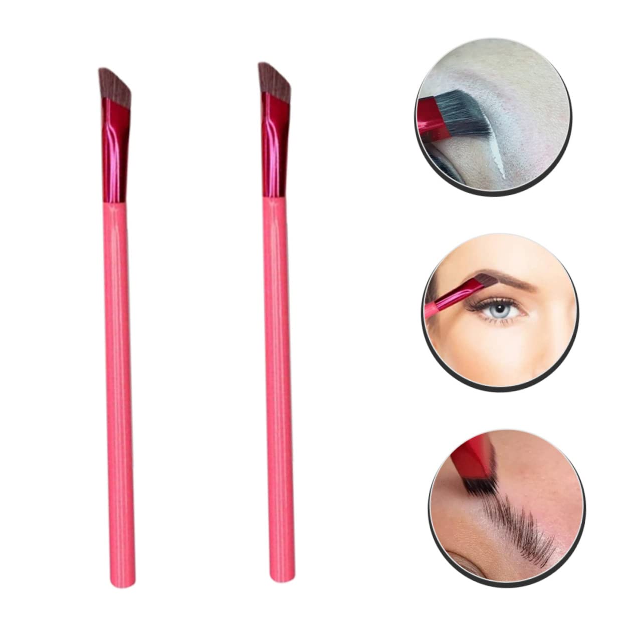 FRCOLOR 10pezzi Spazzola Angolata Per Sopracciglia e Ombretto Di Strumenti Cosmetici Leggeri e Portatili Per Trucco Preciso e Definito