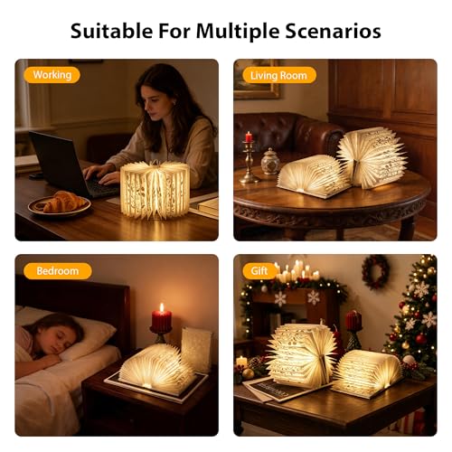 Floral Print Book Light,3-Color Book Lamp Book Lovers Gifts - image 5