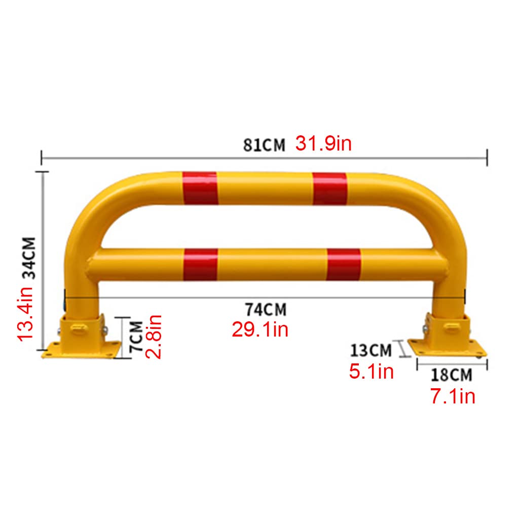 Ciężkie metalowe zamki parkingowe Stosy parkingowe Bariery parkingowe, składany metalowy słupek Bariera podjazdowa do parkowania Alarmowana, 34x81cm, konstrukcja z podwójnym zamkiem (C)
