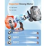 10800mAh Solar Powered Fan, 7W Solar Camping Fans & Led Lantern, 8-inch Rechargeable Fan with Solar Panel, Battery Operated Powered Outdoor Tent Fans for Camping Essentials Accessories - Image 4