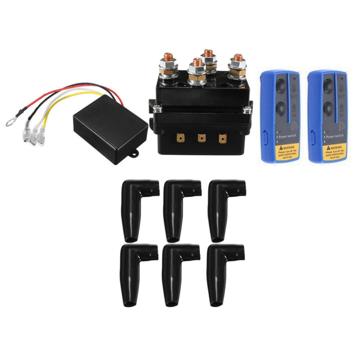 NUOBESTY Relais Dépannage Contacteur de à 12 Distance Treuil V 500 A Plastique Commande sans Fil Batterie pour Camion et Moto