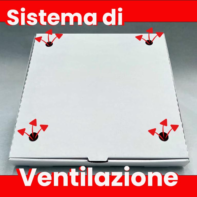 Scatole Pizza 32x32 h 3,5 cm Chiusura Americana Cartone Porta Pizza Termico Contenitori da Asporto
