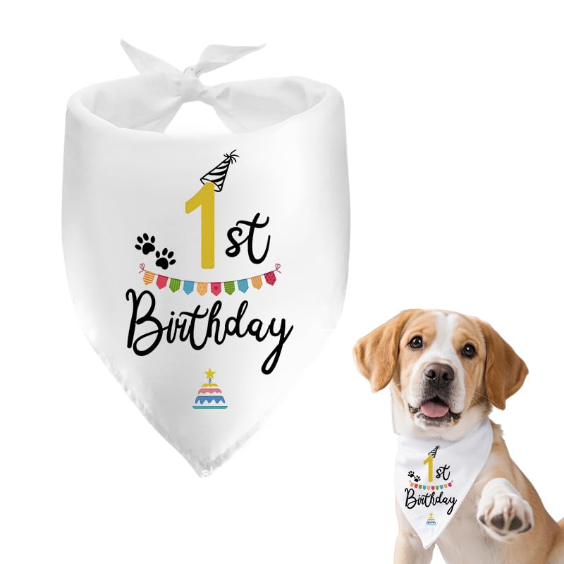 Dog 1st Birthday Bandana Gifts for Dogs 1st Birthday Gifts for Dogs Dog Birthday Gifts for Dog Lovers Owners 1st Birthday Dog Bandana Gift for Dog Dogs Birthday Presents for Women Men — image 1