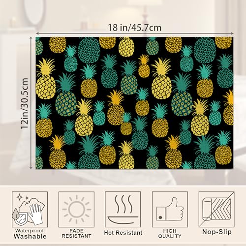 Ciaidu LYRCAD-439 Pineapple Placemats Set Of 6,Tropical Fruit Table Mats Non-Slip Heat Resistant Washable Placemat thumb #1