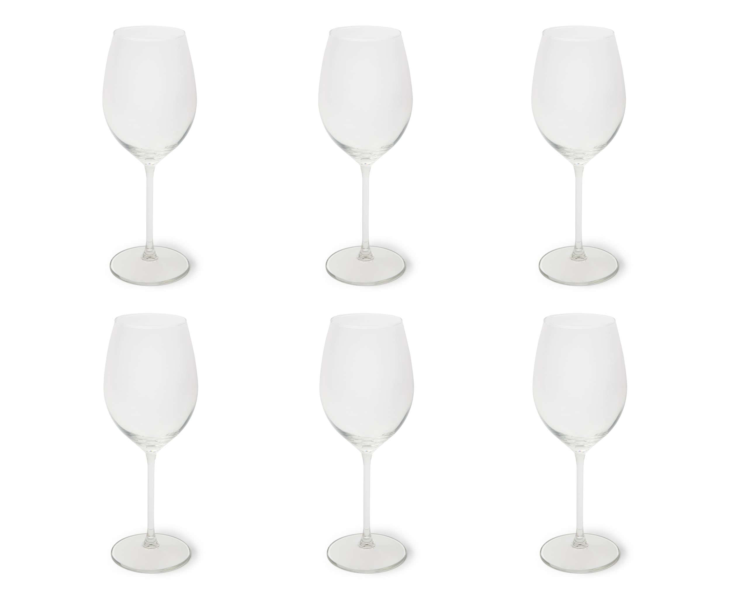 Excelsa Bardolino - Juego de 6 copas de vino de cristal, 410 ml, tallo largo