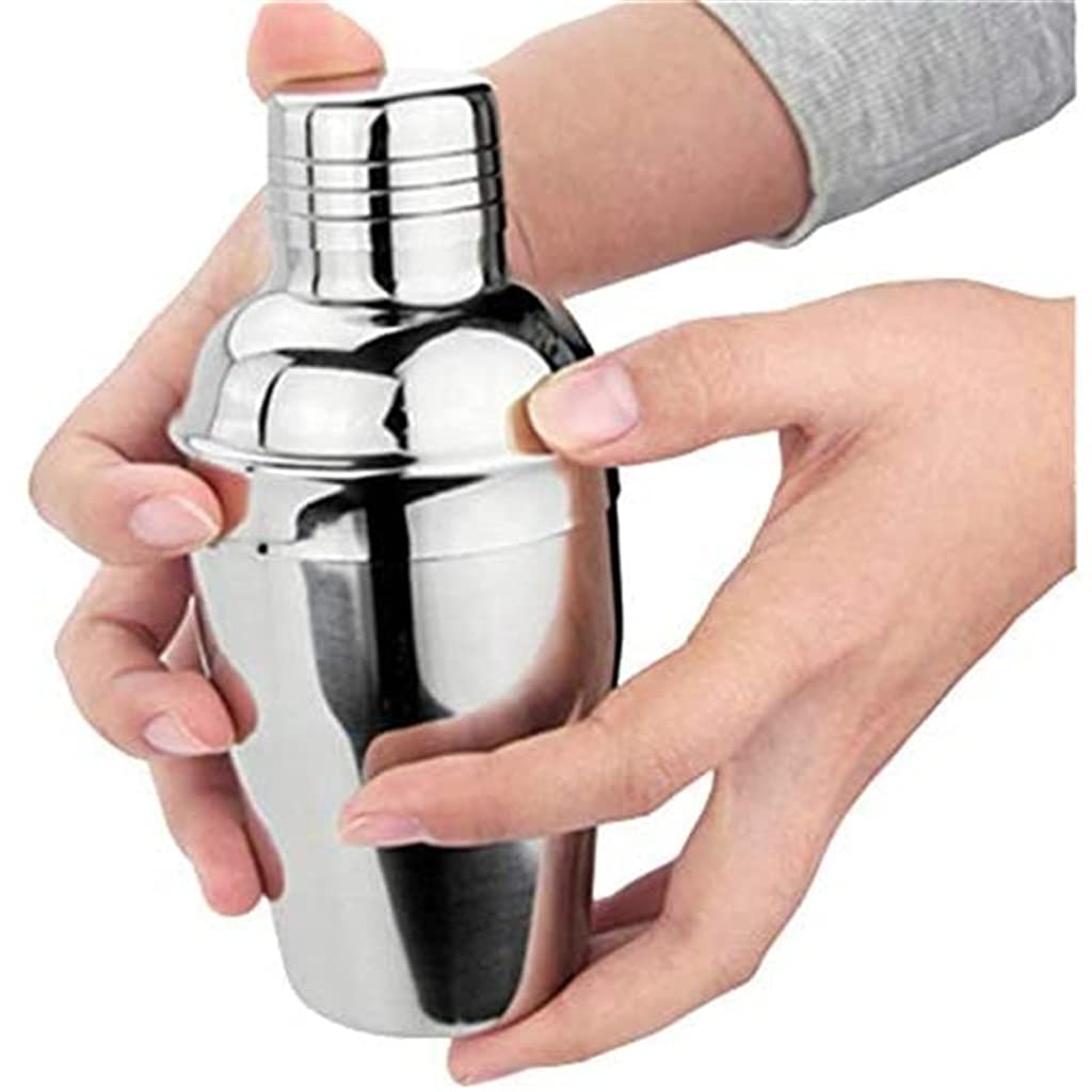 WolFum Edelstahl-Cocktail-Shaker, kein Auslaufen, langlebig, großer Getränke-Shaker, Mixer, Shaker-Flasche, Getränk, Party, Bar, WolFums (Größe: 350 ml)