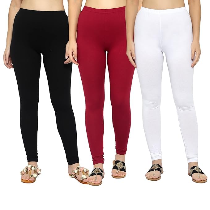 DIAZ Women Leggings Multi Color Pack 3 | REGULER Cotton Leggings
