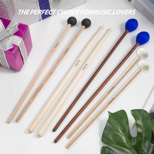Vixxnoxx GDWSM4 4 Pairs Drum Mallets 5A Drumsticks Marimba Mallets Felt Mallets Rubber Xylophone Beaters Wooden Percussion Mallets thumb #6