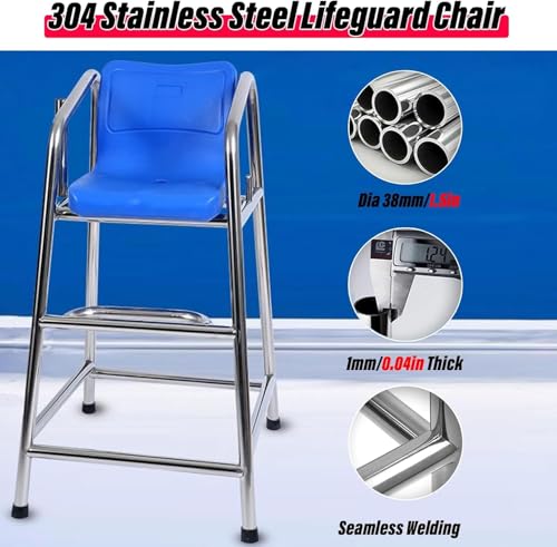 Silla de salvavidas para piscina de acero inoxidable 150 cm miniatura 3