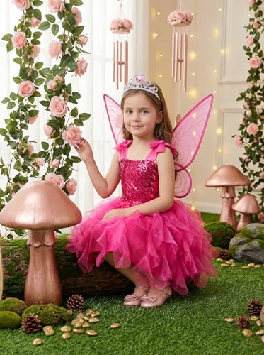 Disfraz de hada para niñas con vestido tutu y alas miniatura 3