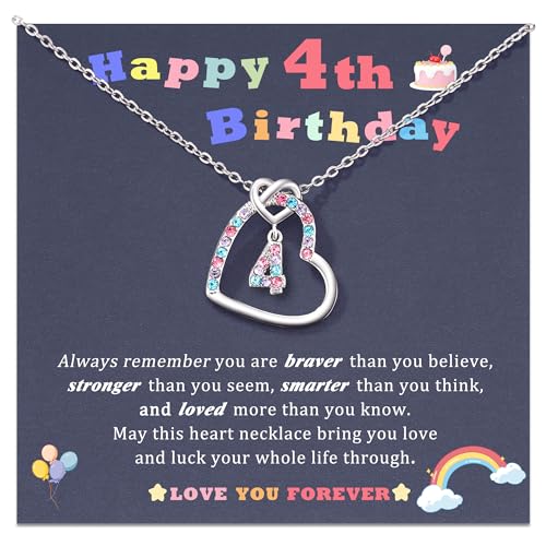 Happy Birthday Gifts for 3-13 Year Old Heart Necklace