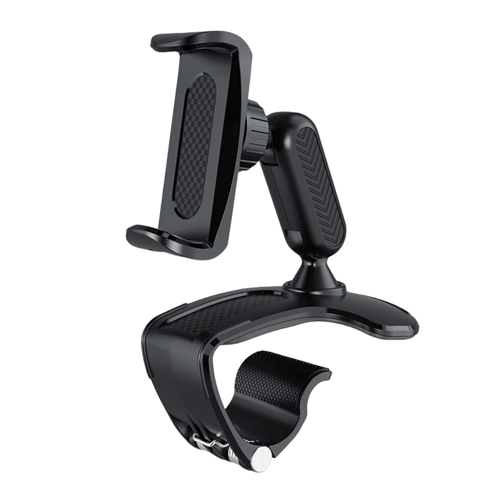Phone Holder in Car 360° Rotating, Multifunctional Dash Phone Mount Cradle, Adjustable Dashboard Phone Holder, Retractable Mobile Clip Stand for 4 to 7 Inch Smartphones and GPS