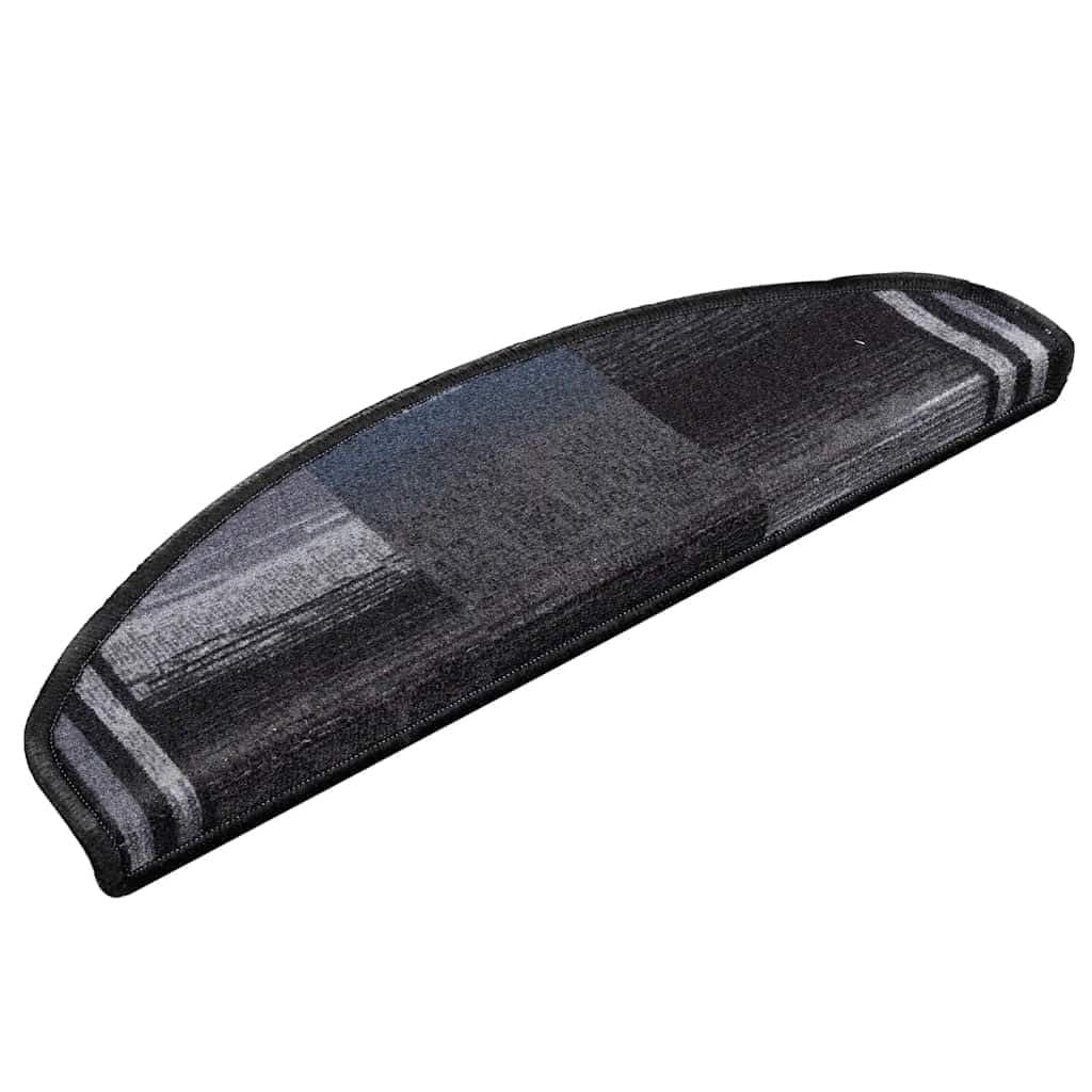 Tapis d'escalier Autocollants antidérapants 10 pièces 65x21x4 cm Noir Gris Protection Mur intérieur Enfants Animaux sécurité Anti-Chute