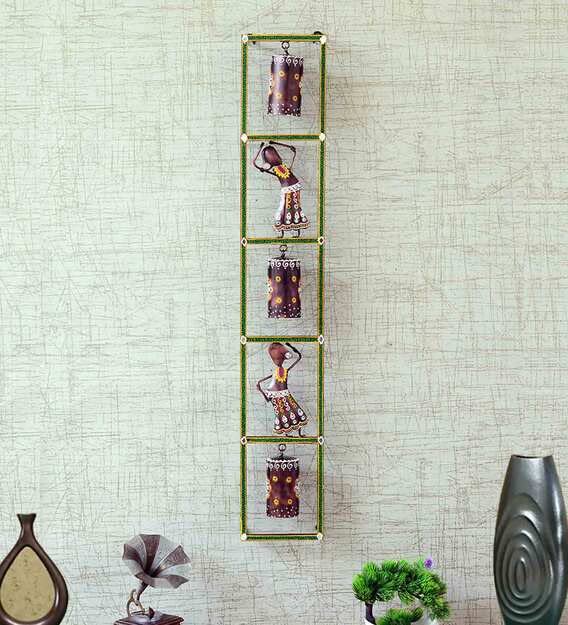 Image of Bharat Art Metal Iron Handmade (DOLL BELL FRAME) Decorative Wall Art Decor for Home Bedroom Living room Office Cafe Decorative | Elegant Artistic Showpiece Sculpture | Gift Item | 7x2x39 Inch | W183