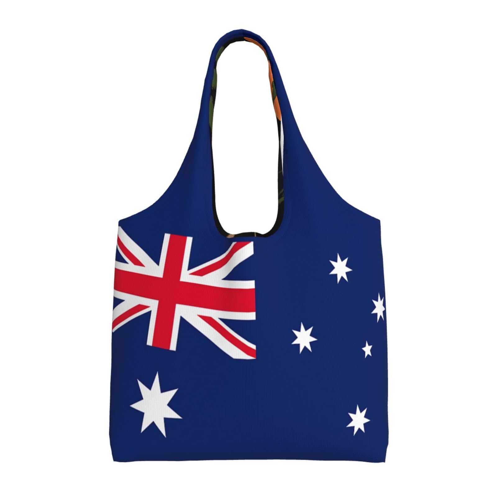 ASYG Cute Flag Tote Bag Reusable Grocery Bags Foldable Washable Fashion Shopping Bags Gifts for Women Men