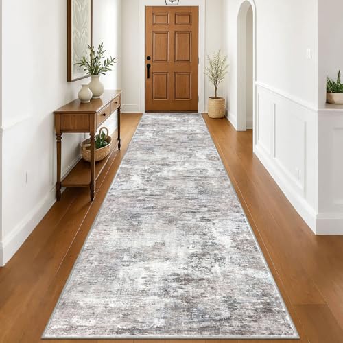 Modern Abstract 3x16 Runner Rug Washable Non-Slip