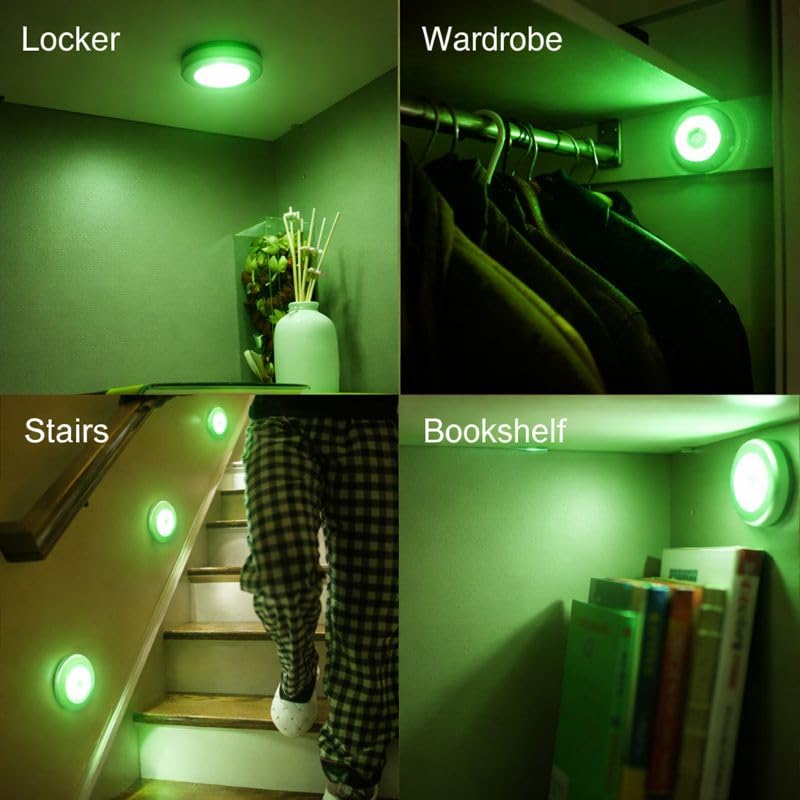 Image of OLIPS 3W LED Cabinet & Cupboard Striker Light | Magnetic Cover Surface Mount Light | Elegant Slim Metal Body | Bright Energy Efficient LED for Kitchen & Wardrobe (1, Green)