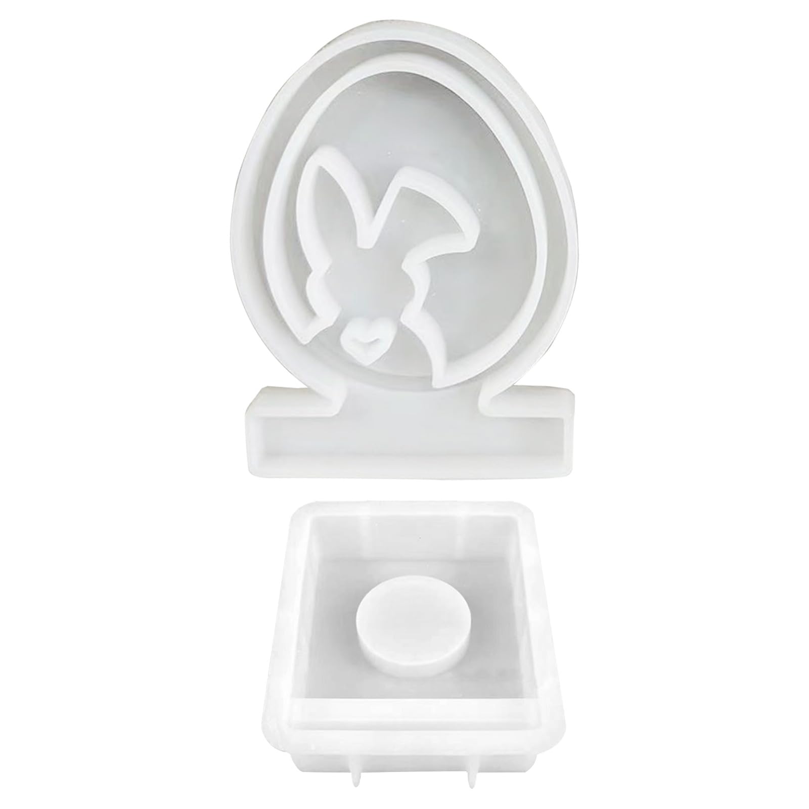 Yhplxyuus Silicone Candlestick Resin Mold Eggs Mold Candlestick Casting for Home Decor Easter Silicone Eggs Holder Molds