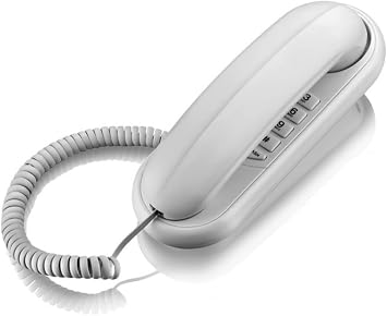 TCF-1000 Phone Parent Only Simple Phone Home Hotel Phone Wall Mount with Mute/Pause/Redial White