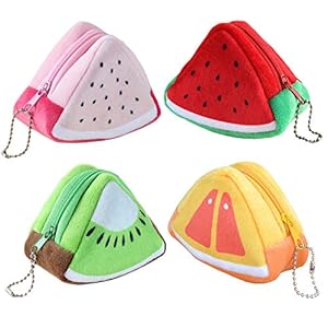 Creatieve pluche munttas, 3D-fruitmuntzakje voor kinderen, muntlade portemonnee sleutelhouder koppelingstassen…