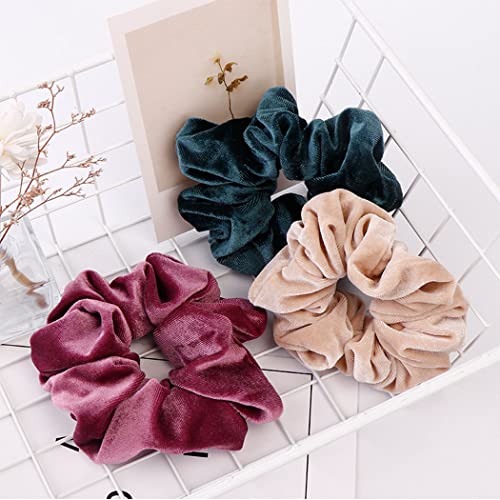 Senllori Scrunchies for Women and Girls Premium Velvet Scrunchy for Hair Cute Colors Elastic Thick Bands - Image 4
