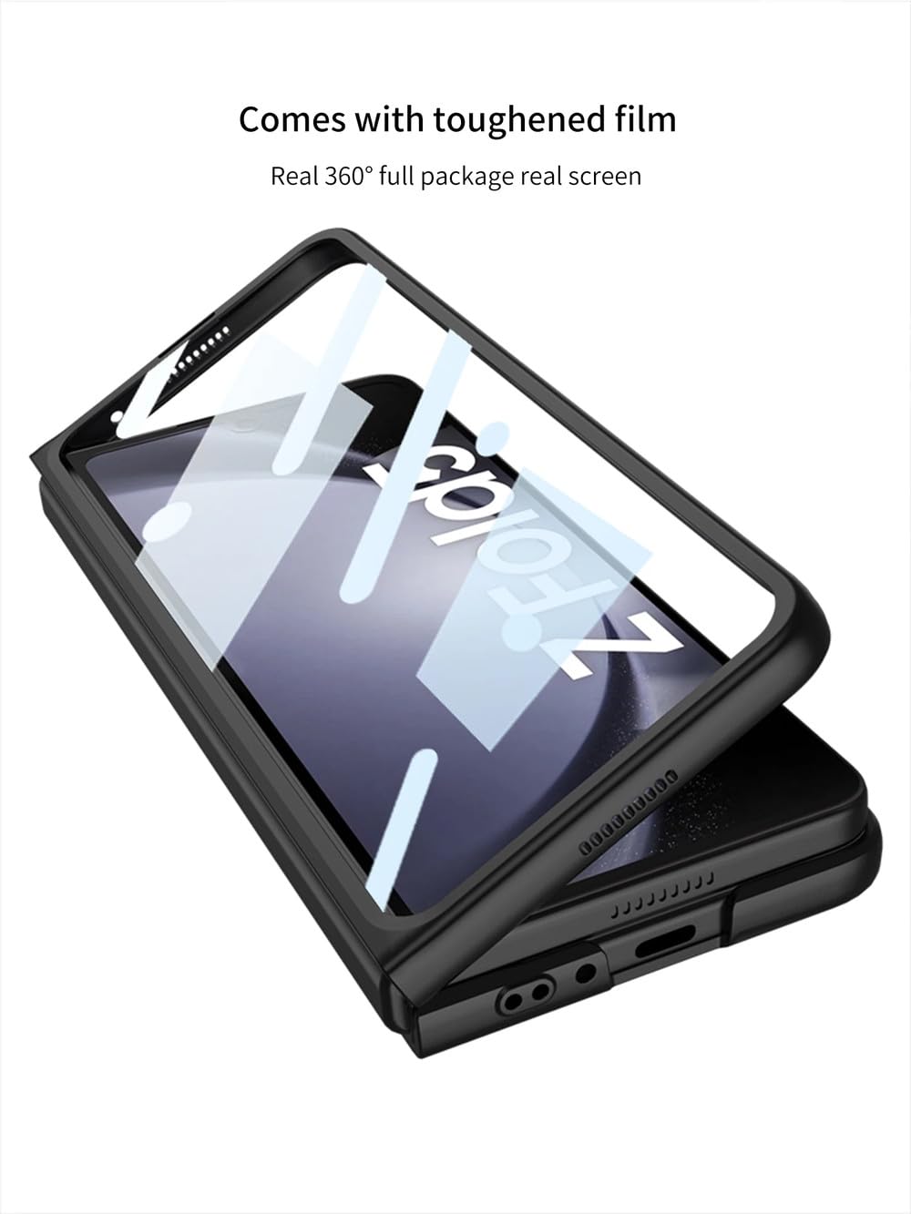 Custodia rigida ultra sottile per PC opaca per Samsung Galaxy Z Fold 6 5 Custodia Z Fold6 5G con supporto per anello proteggi schermo, verde, per Galaxy Z Fold 6