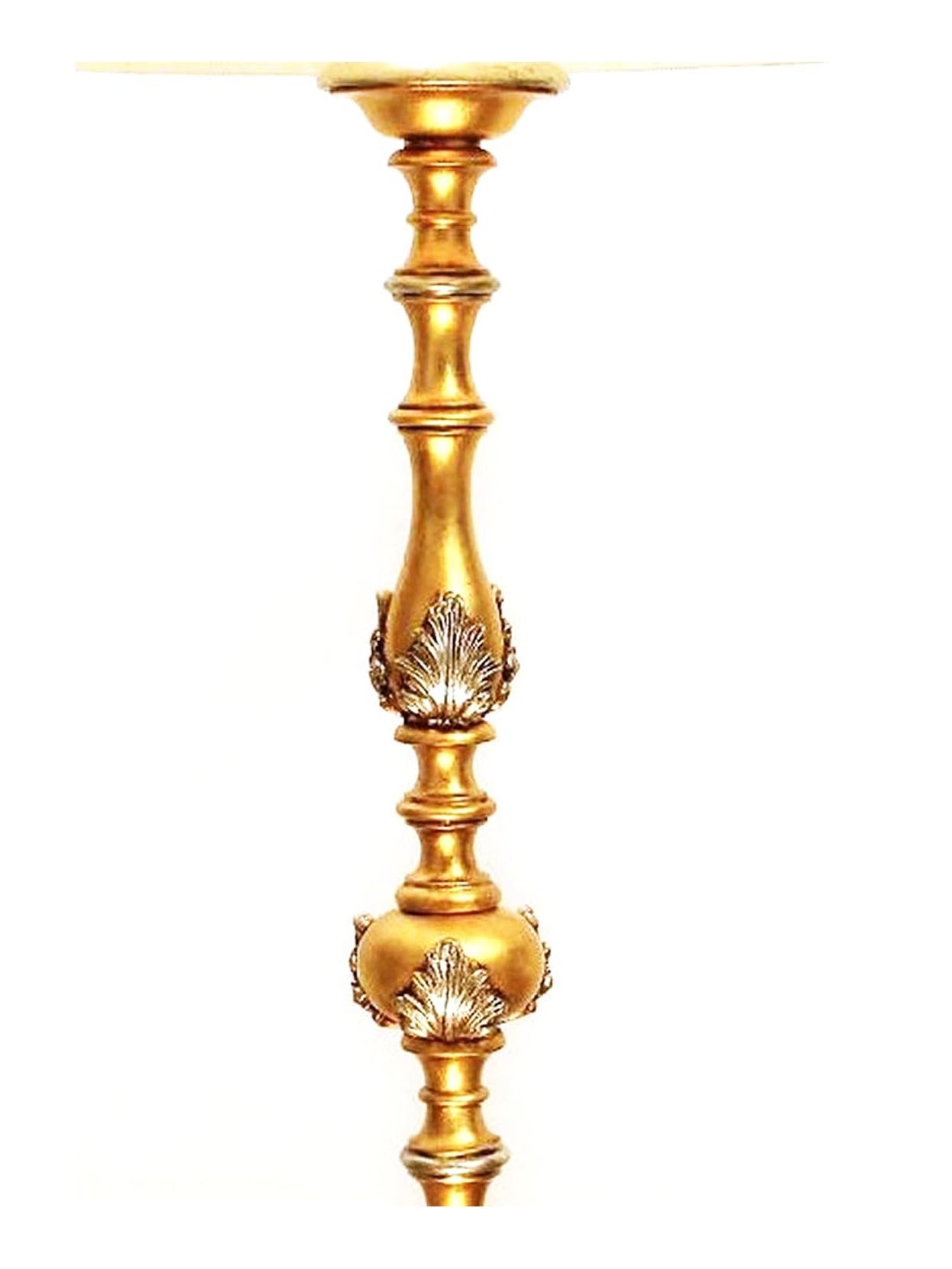 Generico Piantana, lampada da terra classica in legno foglia oro-argento 1 luce Dbs 100/pt per salotto, soggiorno, sala da pranzo, camera da letto.