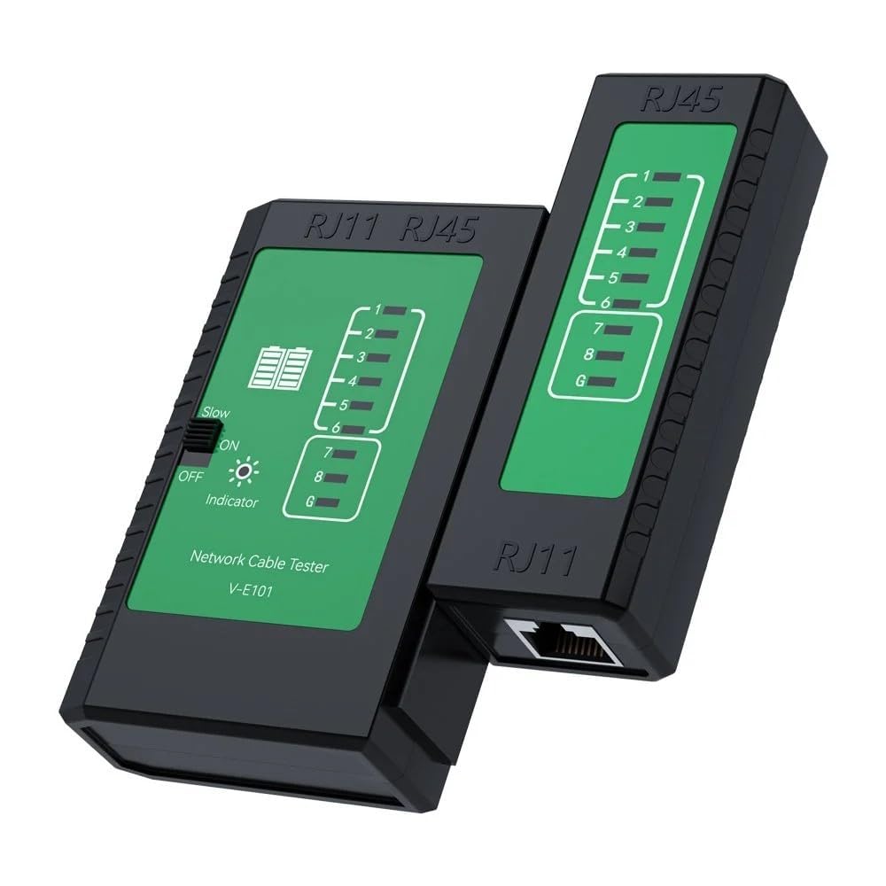 RJ45 and RJ11 Network Cable Tester, Test double-twisted cables 1, 2, 3, 4, 5, 6, 7, 8 and Ground, LAN Ethernet RJ45 Testing Tool Tester.V-G(k)-image-2