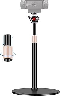 Etour Webcam Stand for Desk, [2022 Upgraded] Webcam Tripod Stand Compatible with Logitech Brio C920 C922 Height & Angle Adjustable for Light & 1/4" Thread for Live Streaming Video Calling