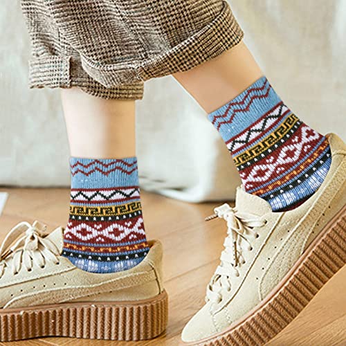 Image of MORECOO Socks for Women - Christmas Gifts for Women - Stocking Stuffers - Thick Wool Soft Warm Cozy Crew Womens Socks