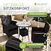 Juskys Polyrattan Balkon Set Bayamo 2 Personen - Tisch mit Glasplatte & 2 Stühlen - Wetterfeste Balkonmöbel - Auflagen waschbar - schwarz - grau