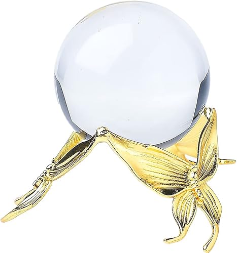 Miniatura 3 de WNJZ Soporte de esfera de cristal, soporte de rama de libélula de cristal, soporte de bola de cristal de mariposa, soporte de exhibición de bola de