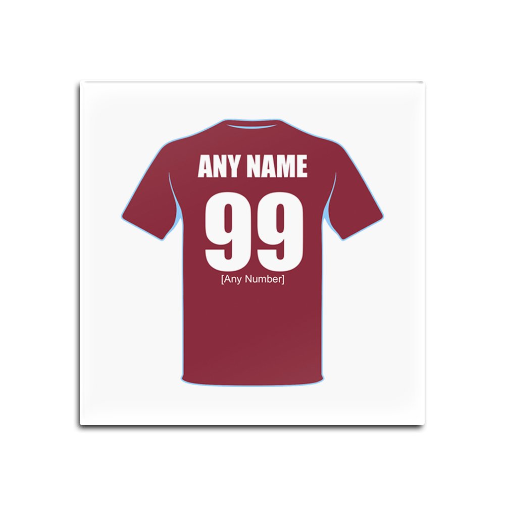 UNIGIFT Personalised Gift - Burnley Glass Square Coasters (Football Club Design Theme, Colour Options) - Any Name/Message on Your Unique Mat Pad - The Clarets