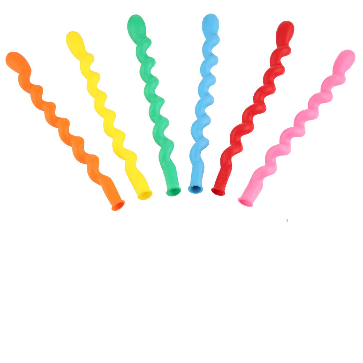 NALACAL 100 Pcs 40 Inches Latex Spiral Balloons - 7 Assorted Colors for Party Decorations, Birthday Festival Supplies - Twisted Long Colorful Silly Balloons for Boys and Girls