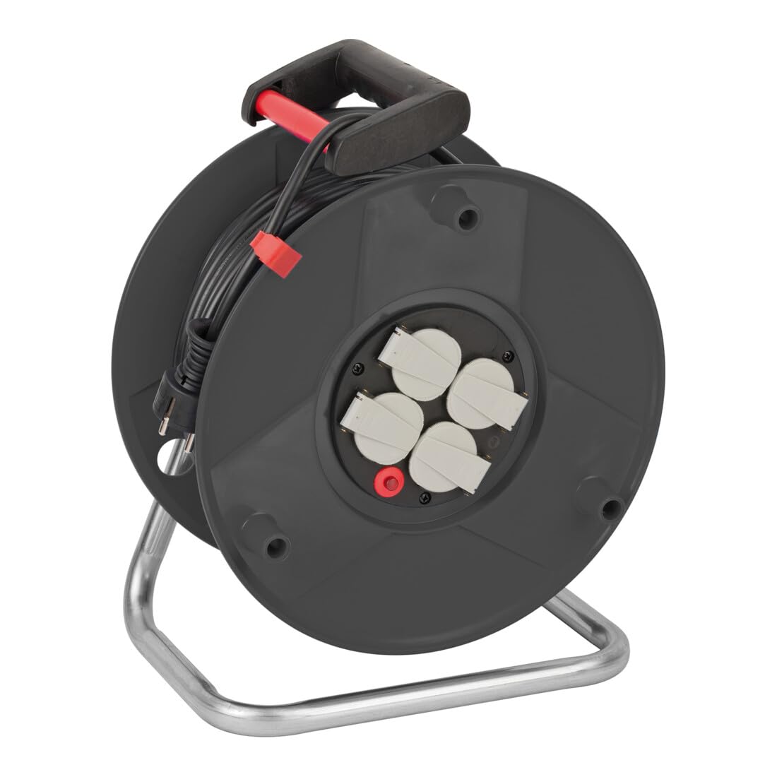 Brennenstuhl Garant E Kabeltrommel (50m Kabel in schwarz, Spezialkunststoff, Einsatz im Innenbereich, Made in Germany)