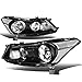 For Honda Accord 8th Gen Sedan Pair of OE Style Black Housing Clear Corner Headlight